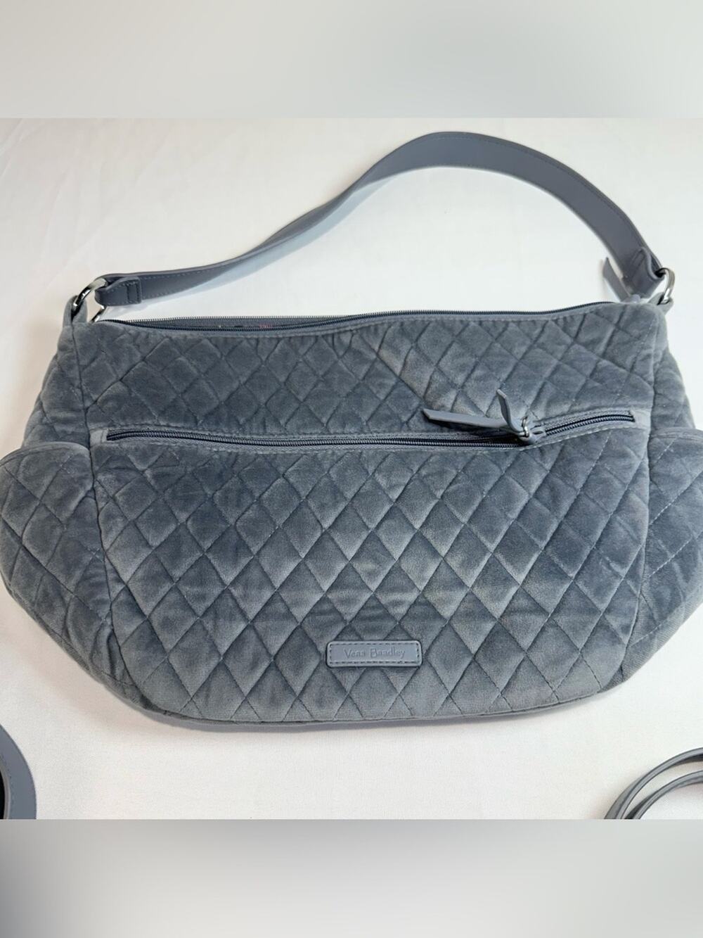 Vera Bradley Quilted Slate Gray Shoulder Hobo